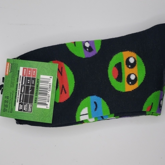 TEENAGE mutant Ninja turtles crew socks 2 pack - Picture 3 of 4